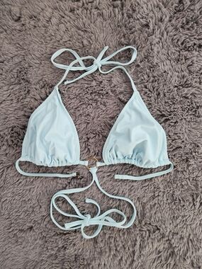 wild fable Light Blue Triangle Bikini Top with Gold Ring